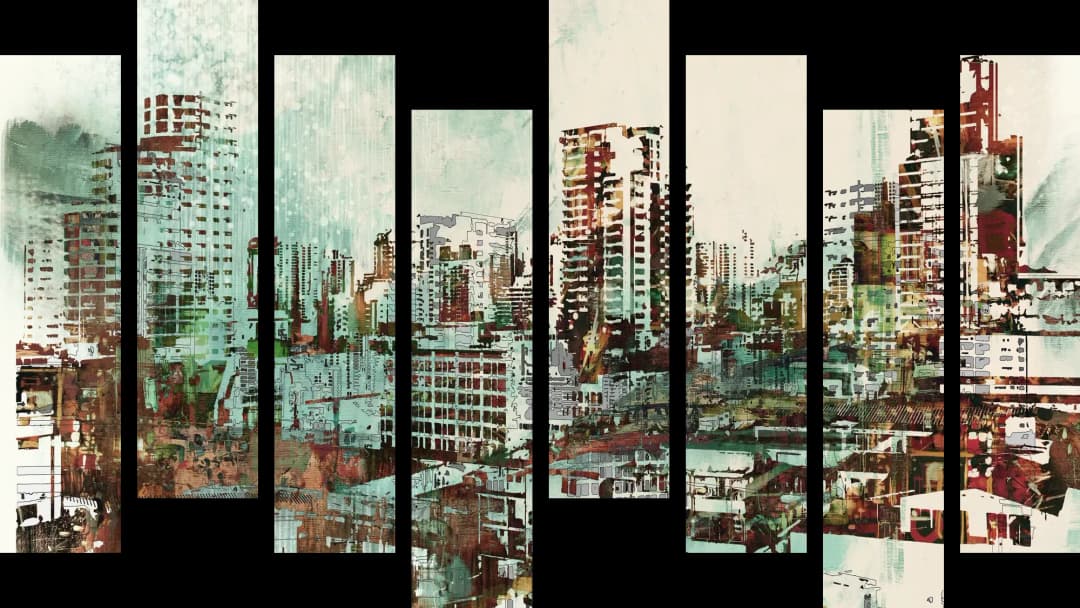 Abstract City Skyline – 8 Panels Hierarchy