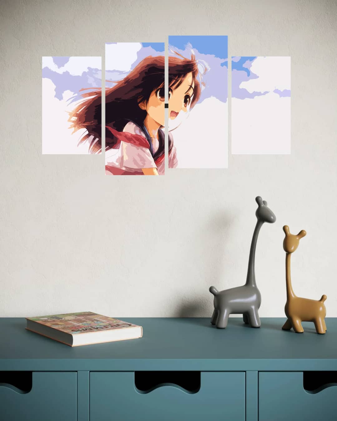 Anime Girl Blue Sky – 4 Panels