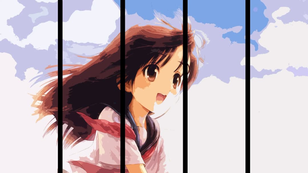 Anime Girl Blue Sky – 5 Panels Straight