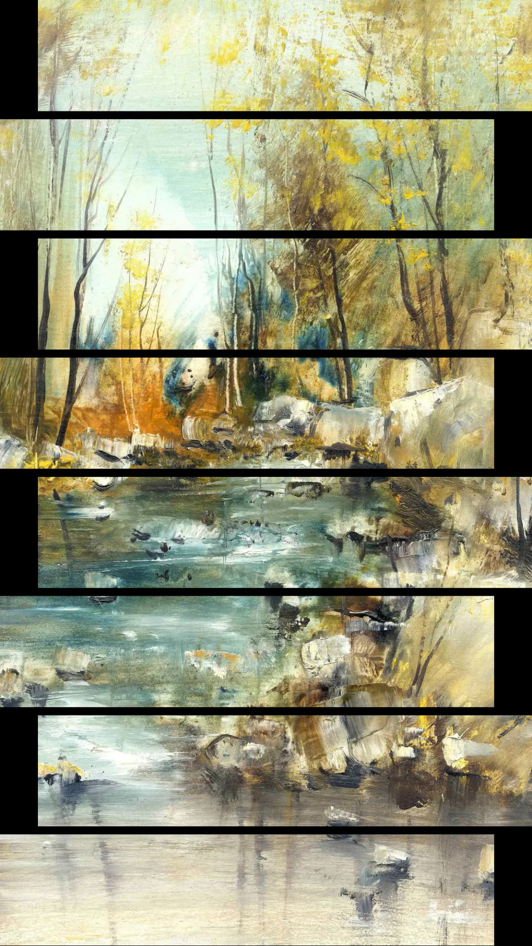 Autumn Forest Stream – 8 Panels Up & Down