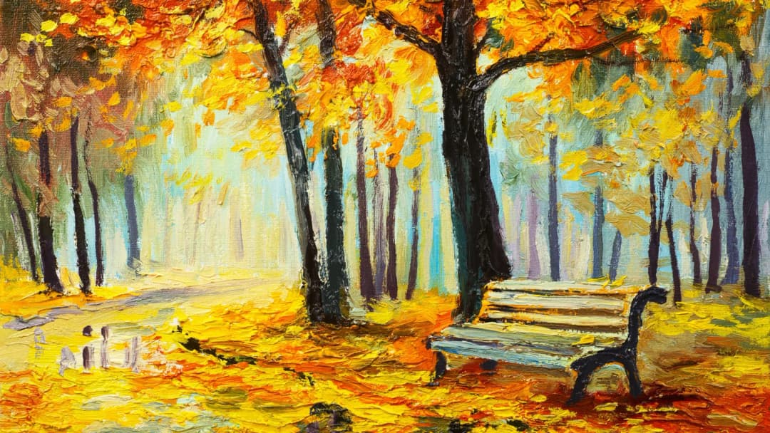Autumn Park Golden Trees