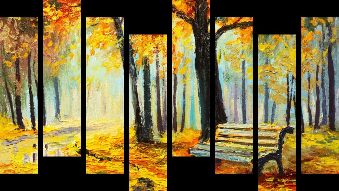 Autumn Park Golden Trees – 8 Panels Hierarchy