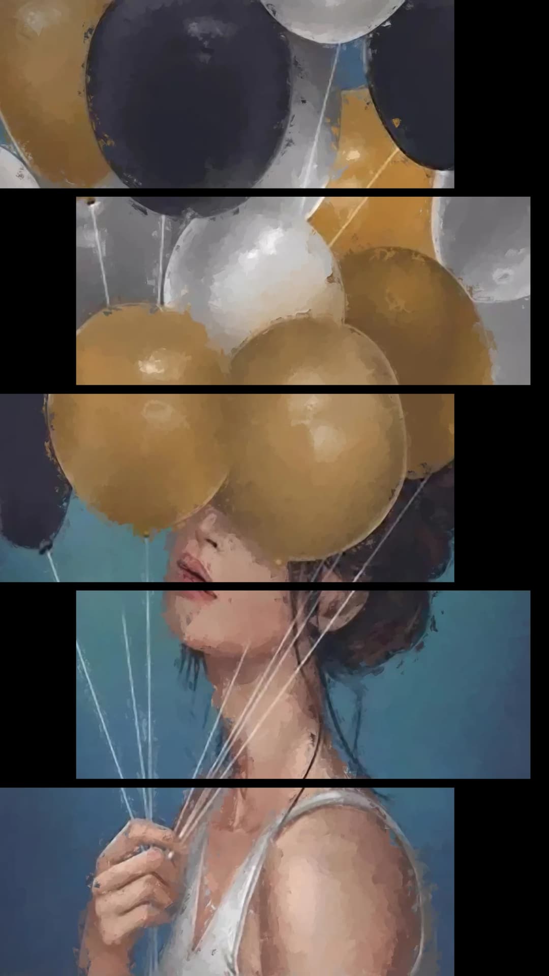 Balloons Over Face – 5 Panels Up & Down