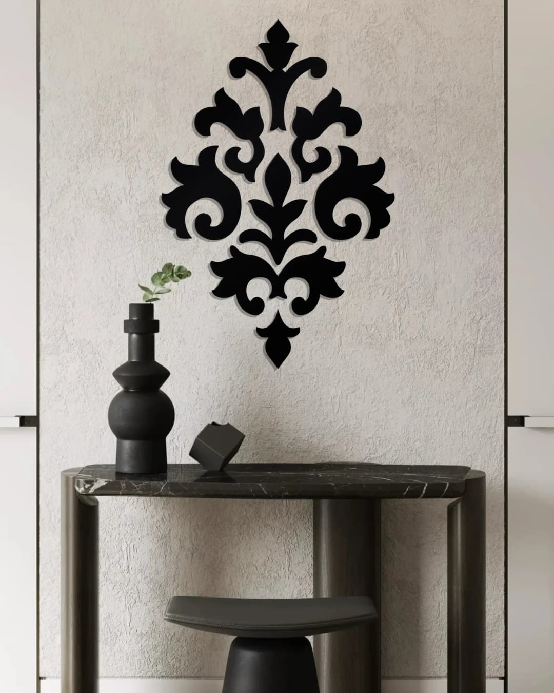Baroque Damask - Black