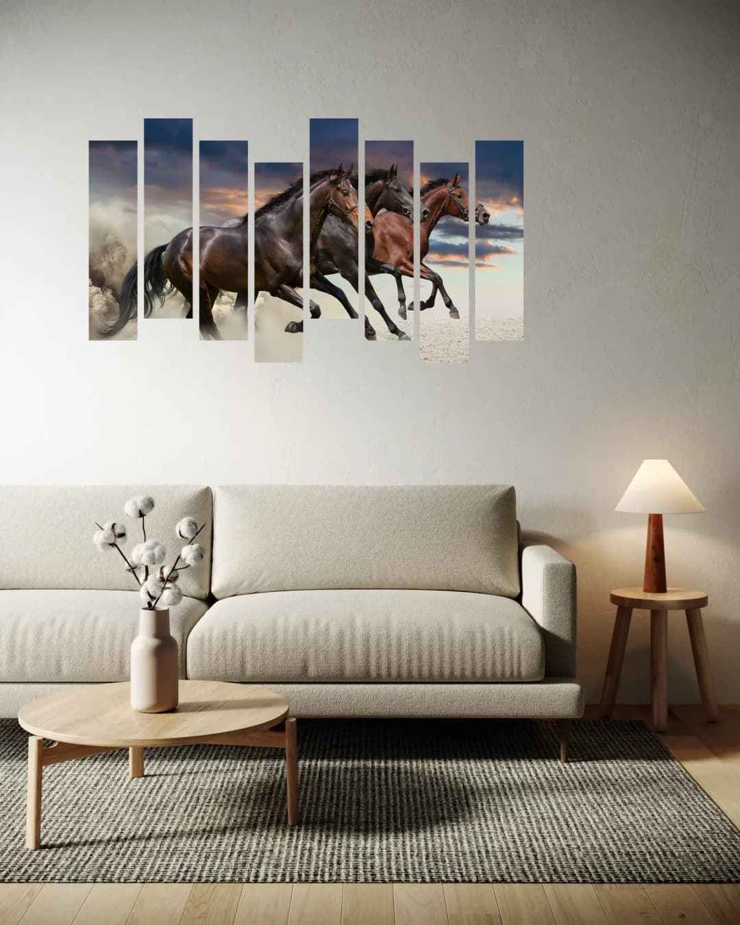 Bay Horses Desert Storm – 8 Panels Hierarchy