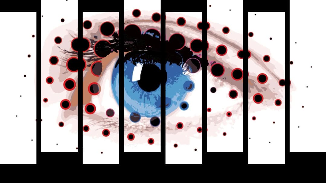 Blue Eye Dot Art – 8 Panels Up & Down