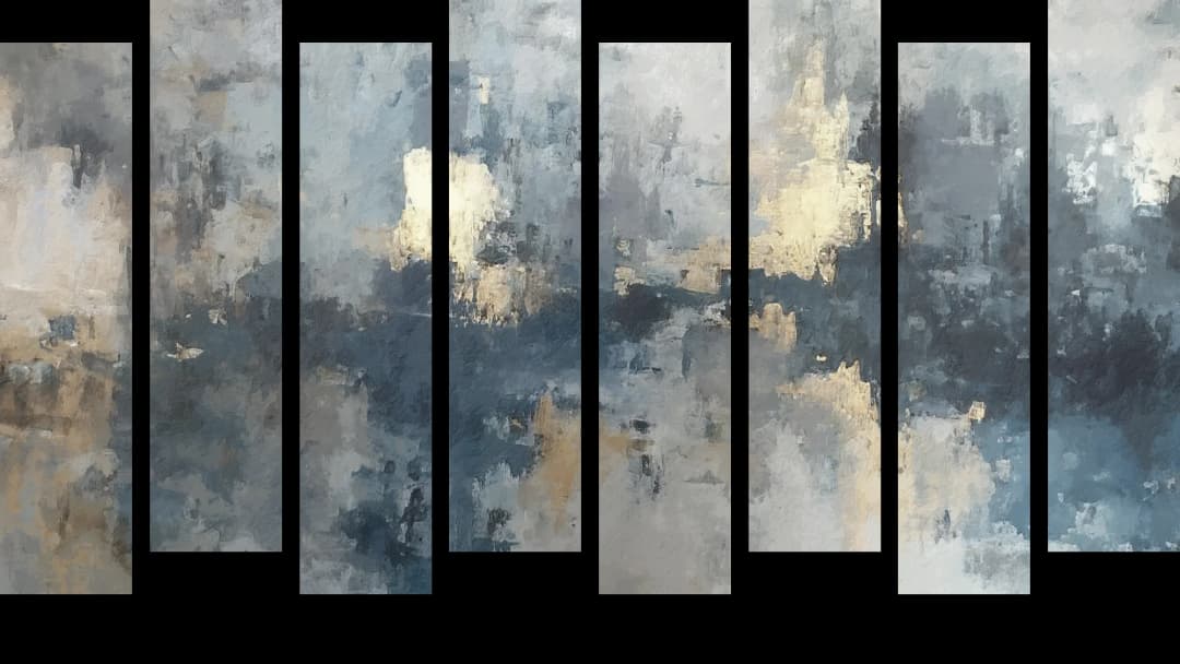 Blue Mist Cityscape – 8 Panels Up & Down