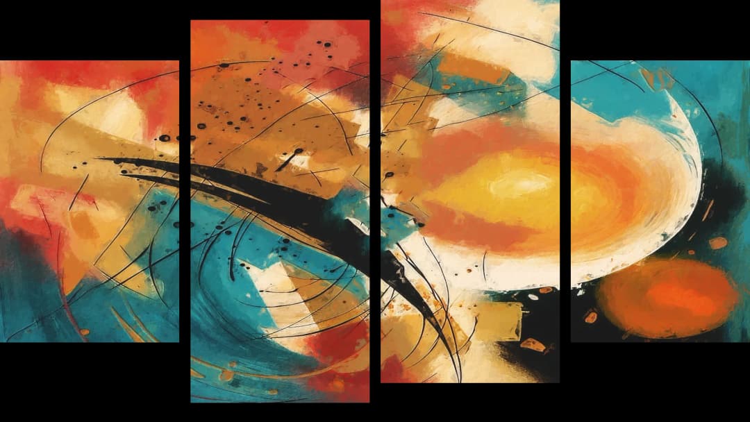 Bold Circular Swirl – 4 Panels