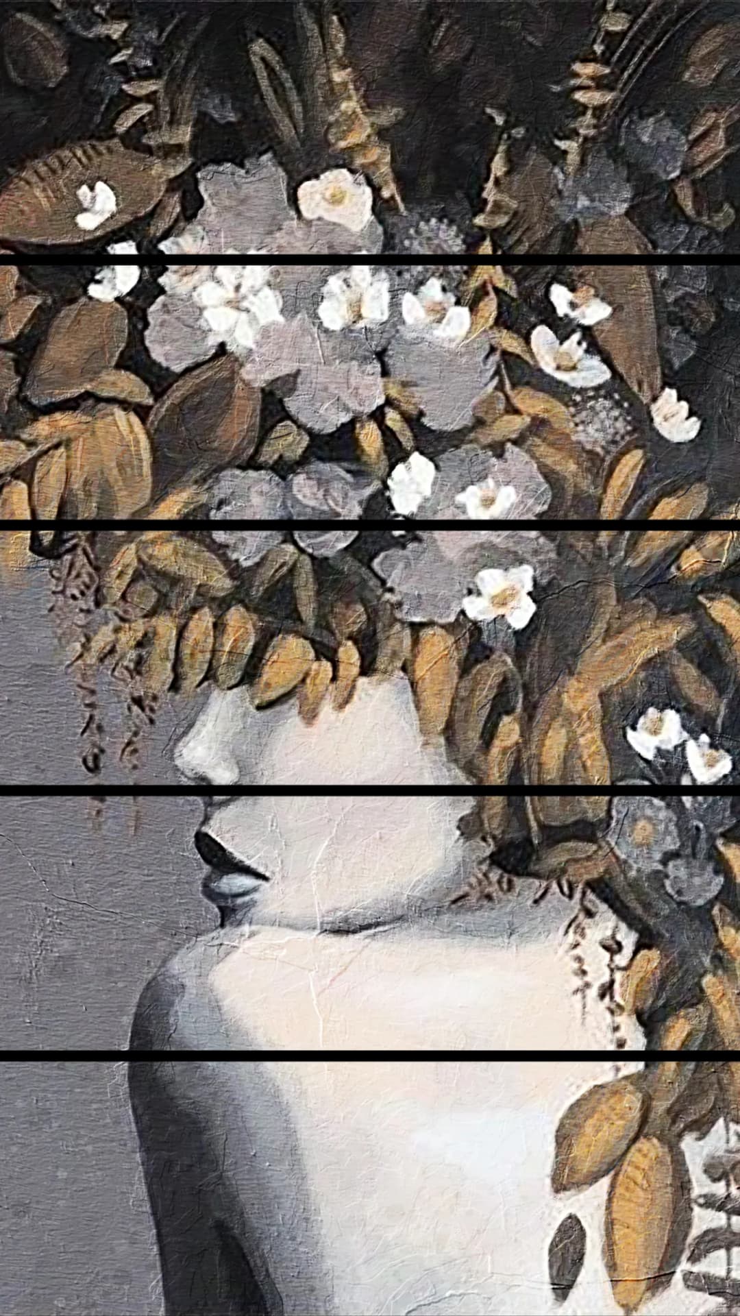 Botanical Head Dream – 5 Panels Straight