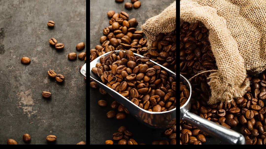 Burlap Sack Coffee Beans – 3 Panels