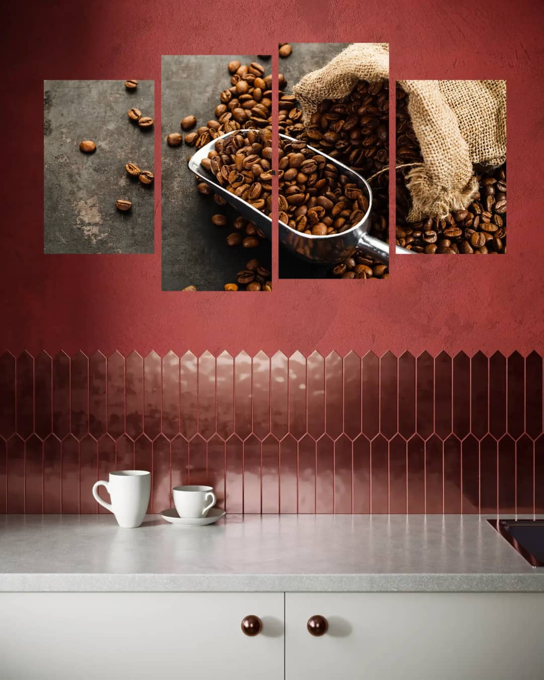 Burlap Sack Coffee Beans – 4 Panels