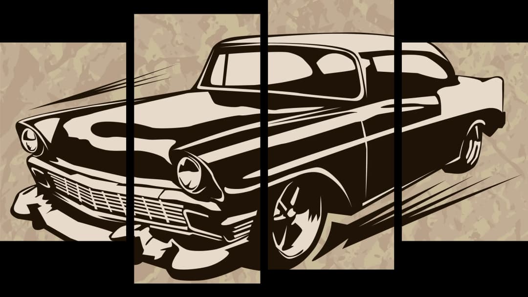 Classic Muscle Car – 4 Panels