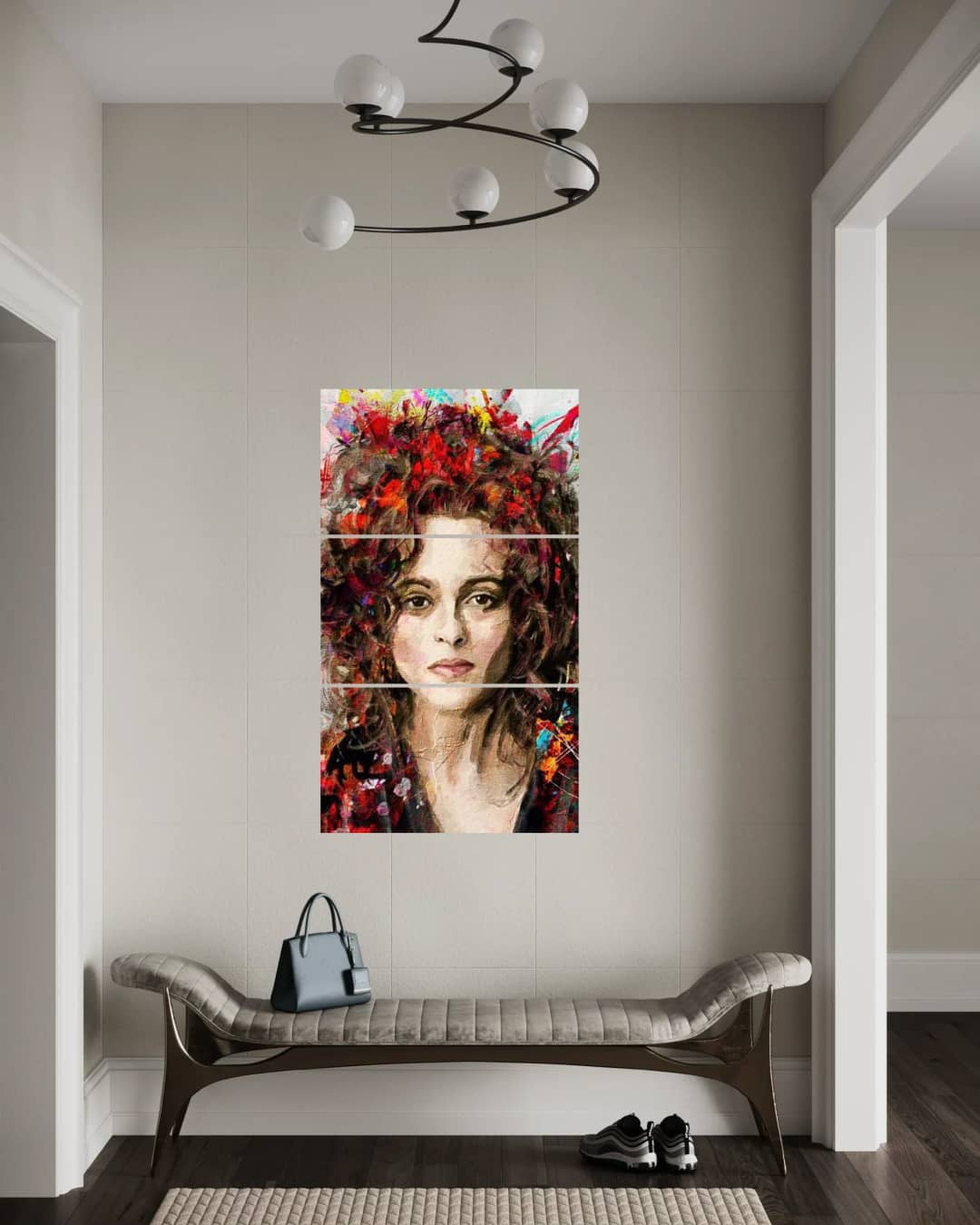 Colorful Floral portrait – 3 Panels