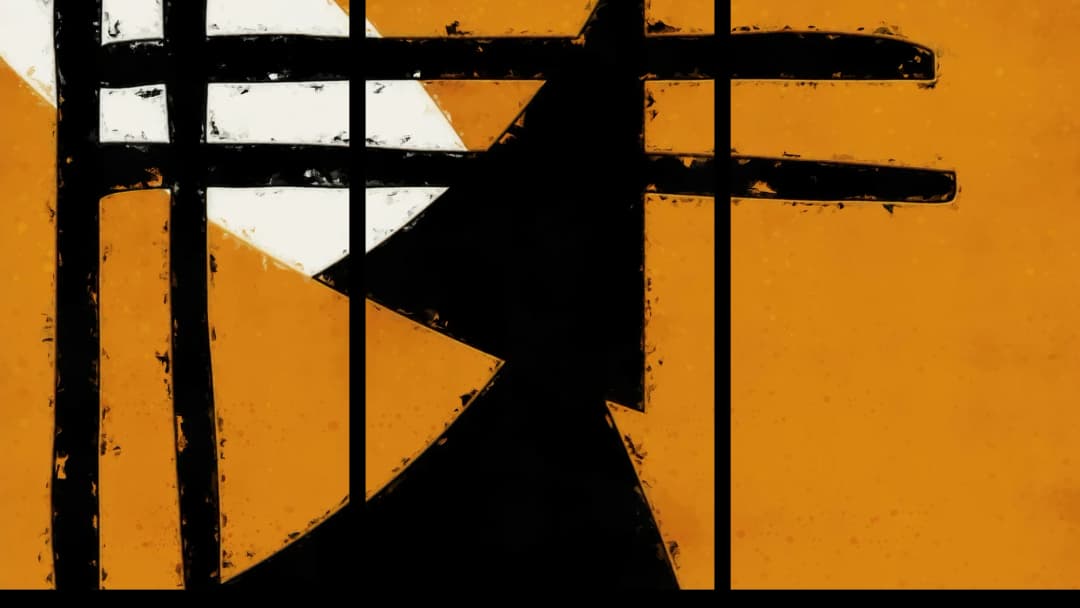 Constructivist Amber Black – 3 Panels