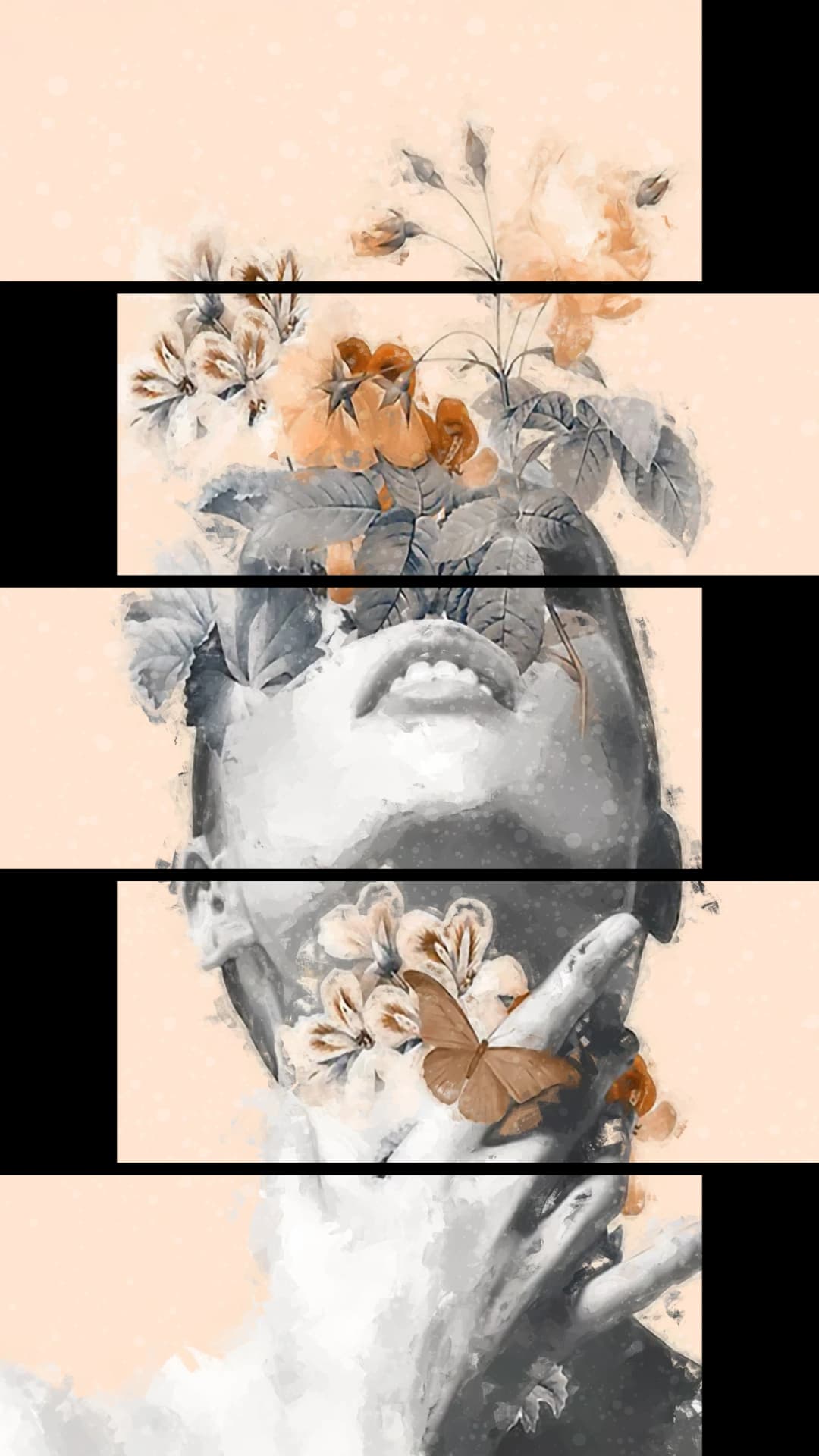 Dreamy Floral Face – 5 Panels Up & Down