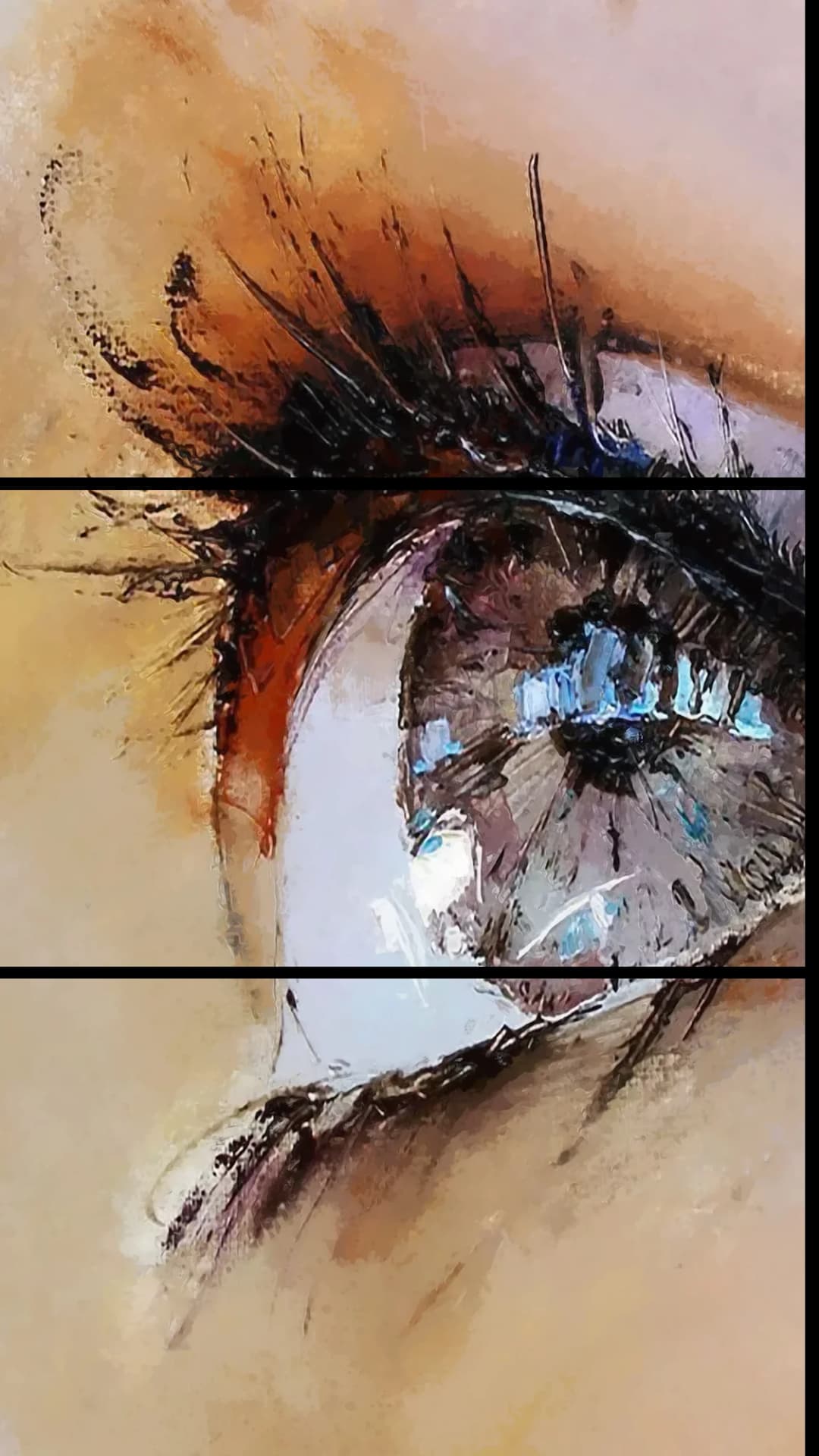 Expressive Painted Eye – 3 Panels