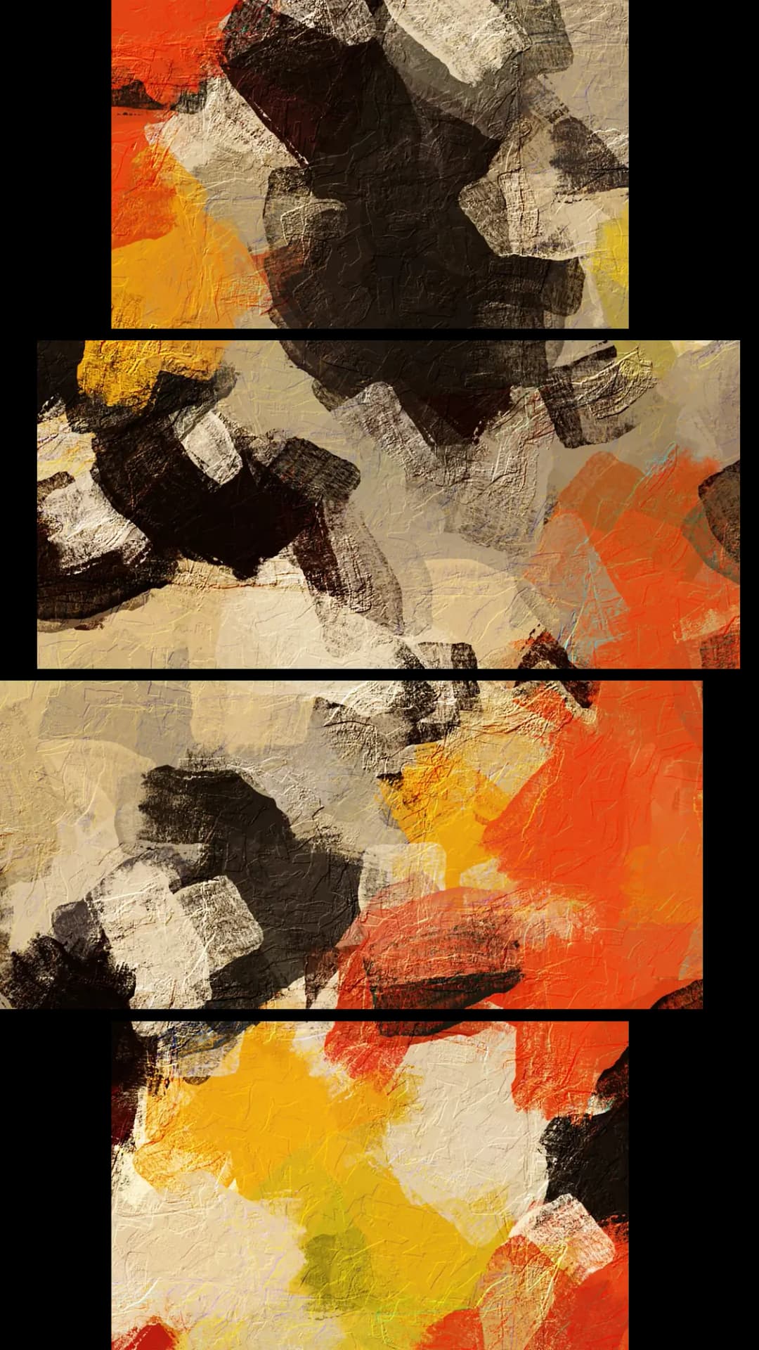 Expressive Warm Patches – 4 Panels