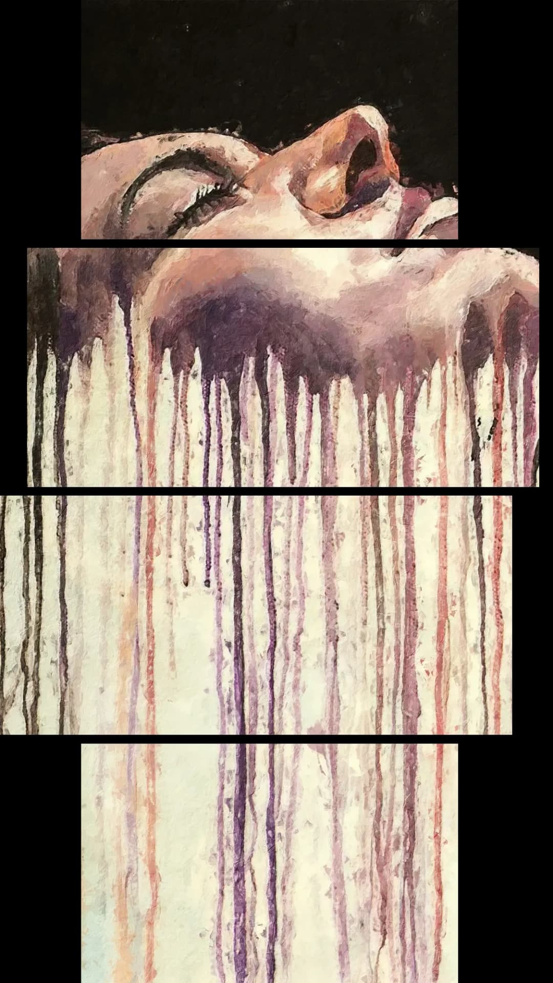 Face Drip Painting – 4 Panels