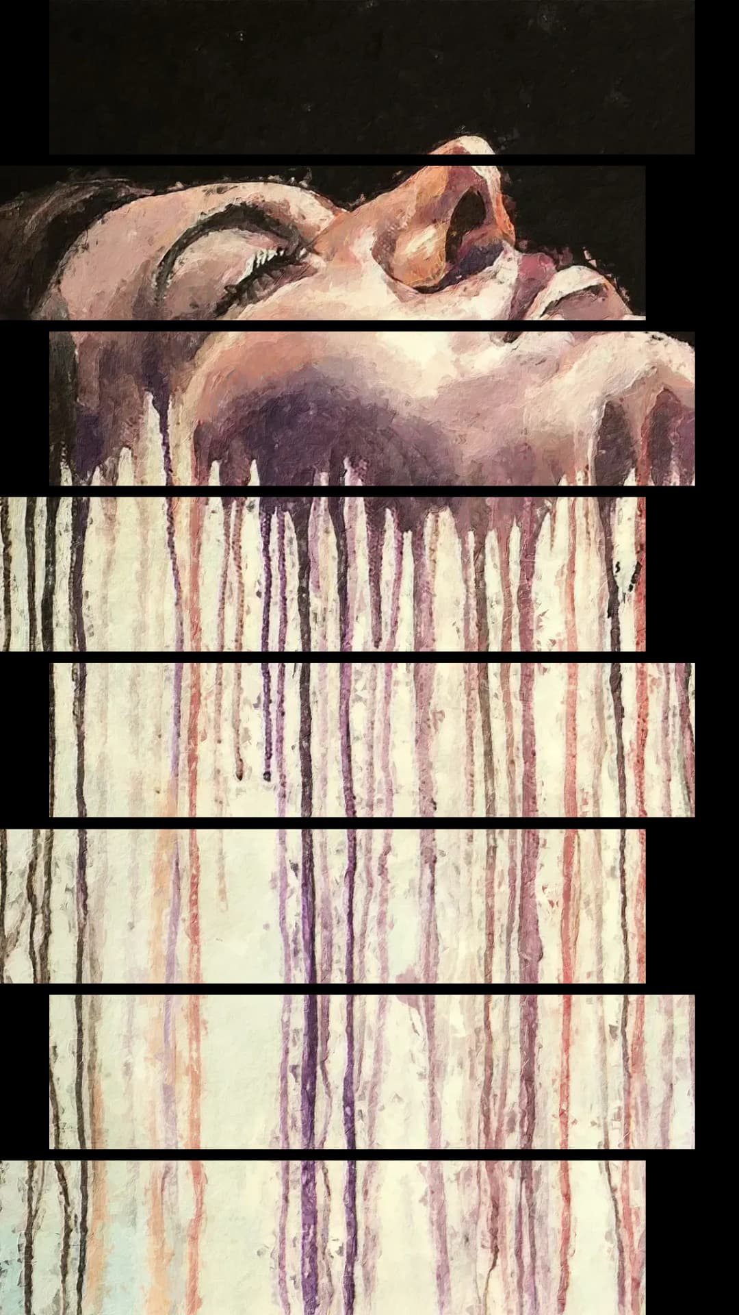 Face Drip Painting – 8 Panels Up & Down