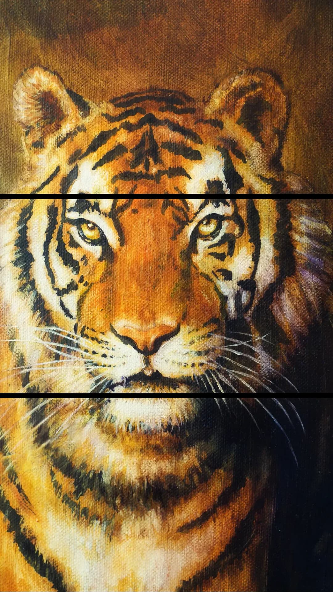 Fierce Tiger Portrait – 3 Panels