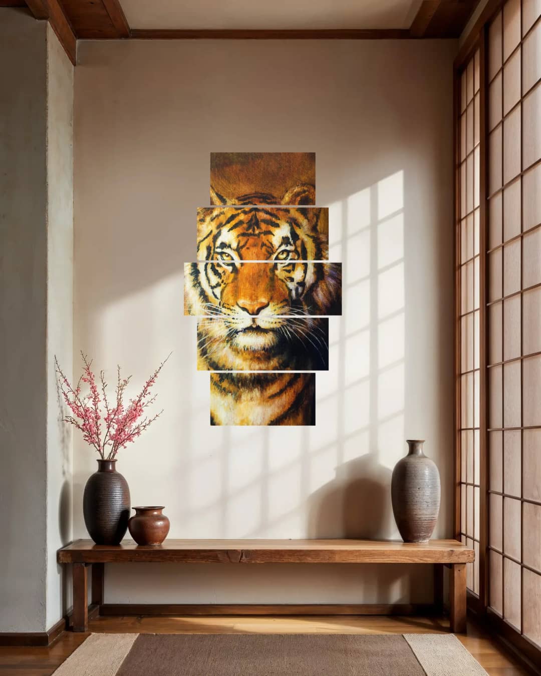 Fierce Tiger Portrait – 5 Panels Hierarchy