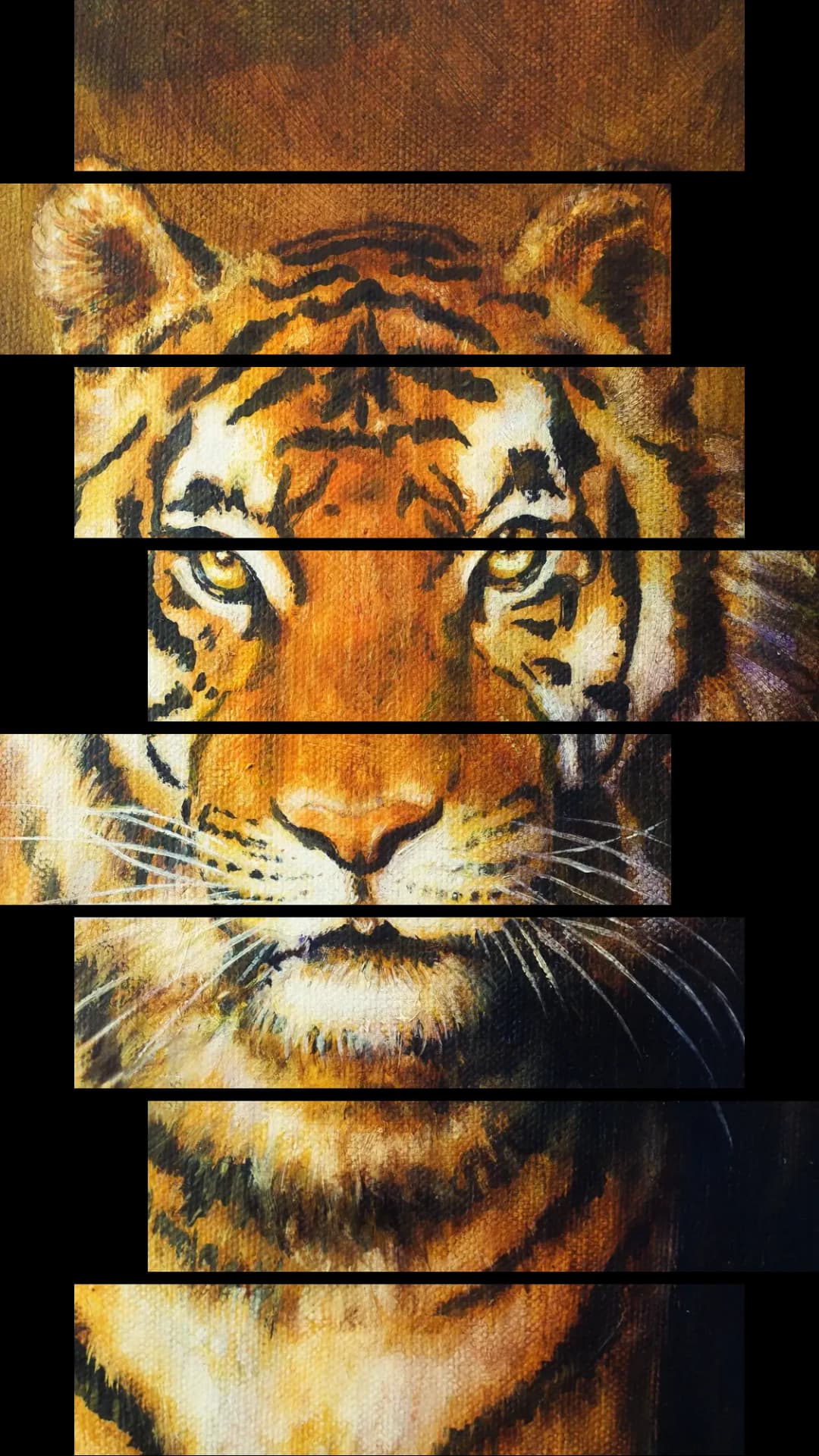 Fierce Tiger Portrait – 8 Panels Hierarchy