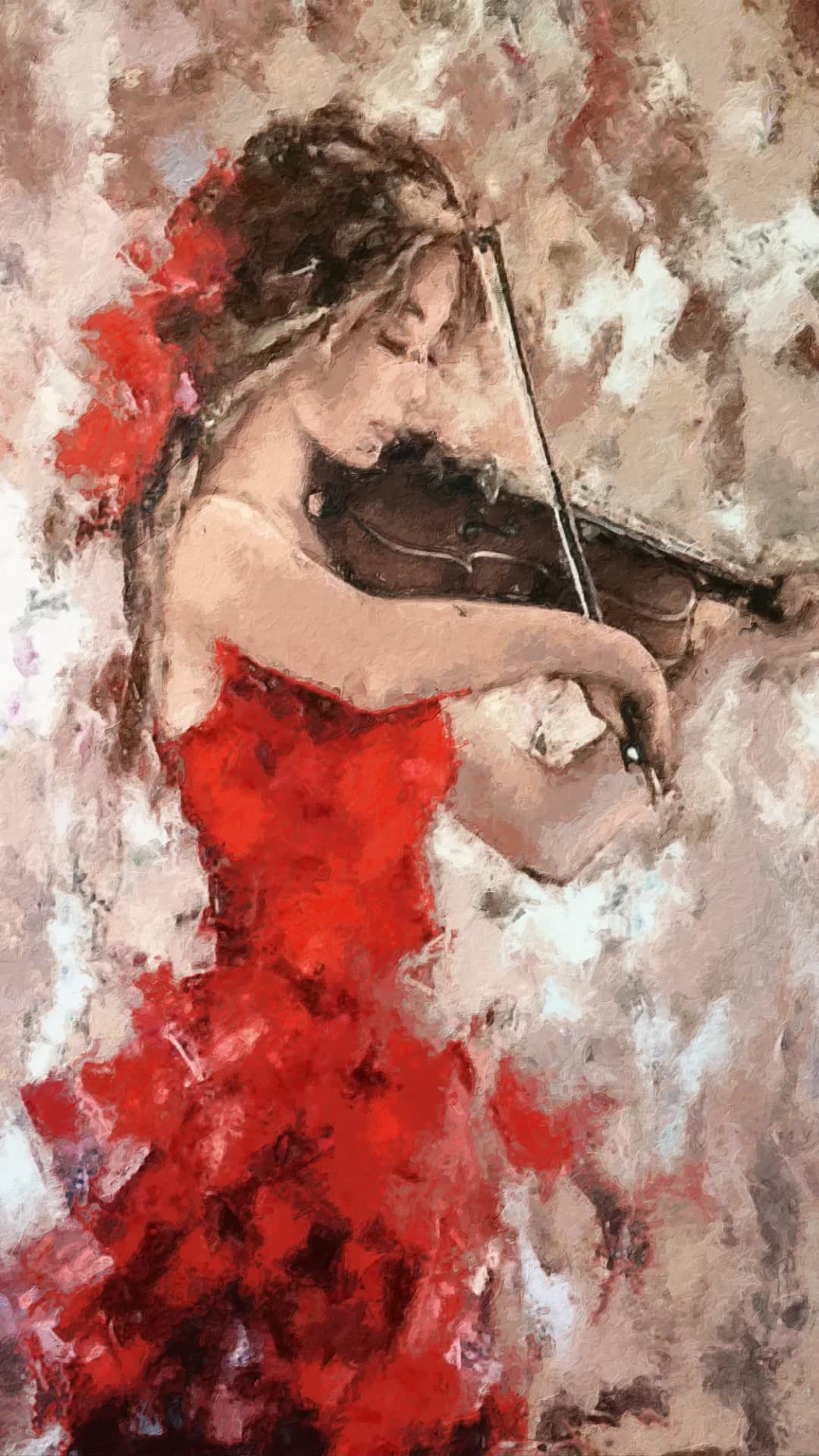 Flamenco Violinist Red