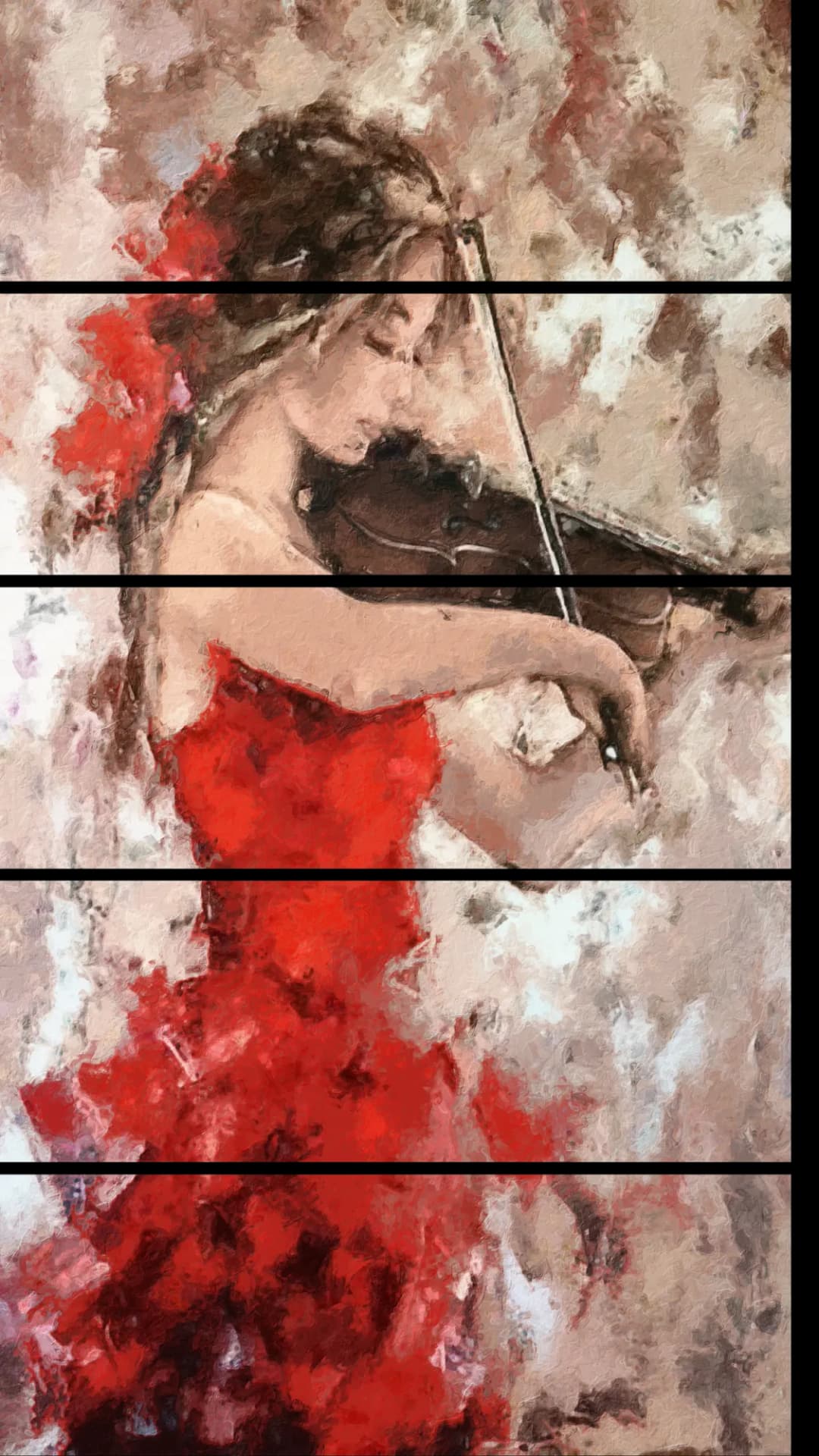 Flamenco Violinist Red – 5 Panels Straight