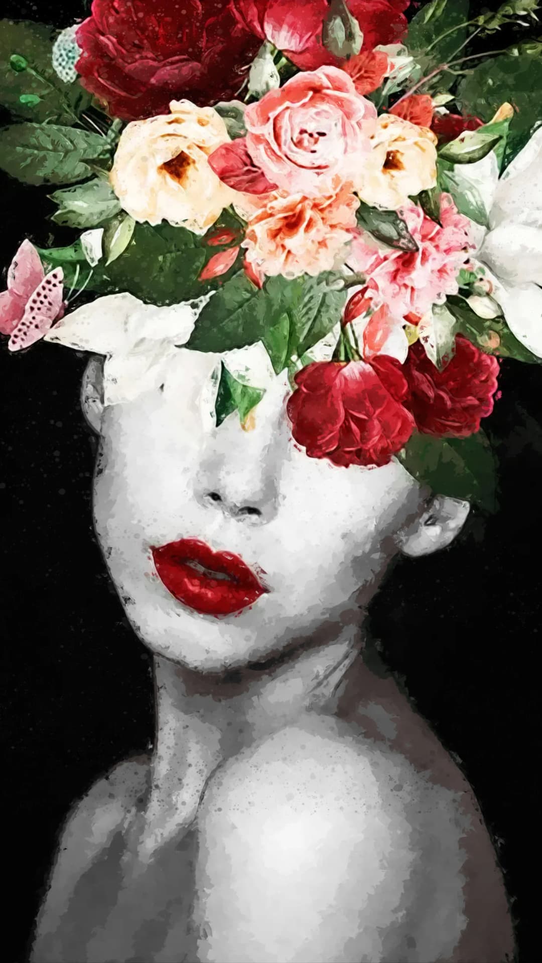 Floral Face Collage