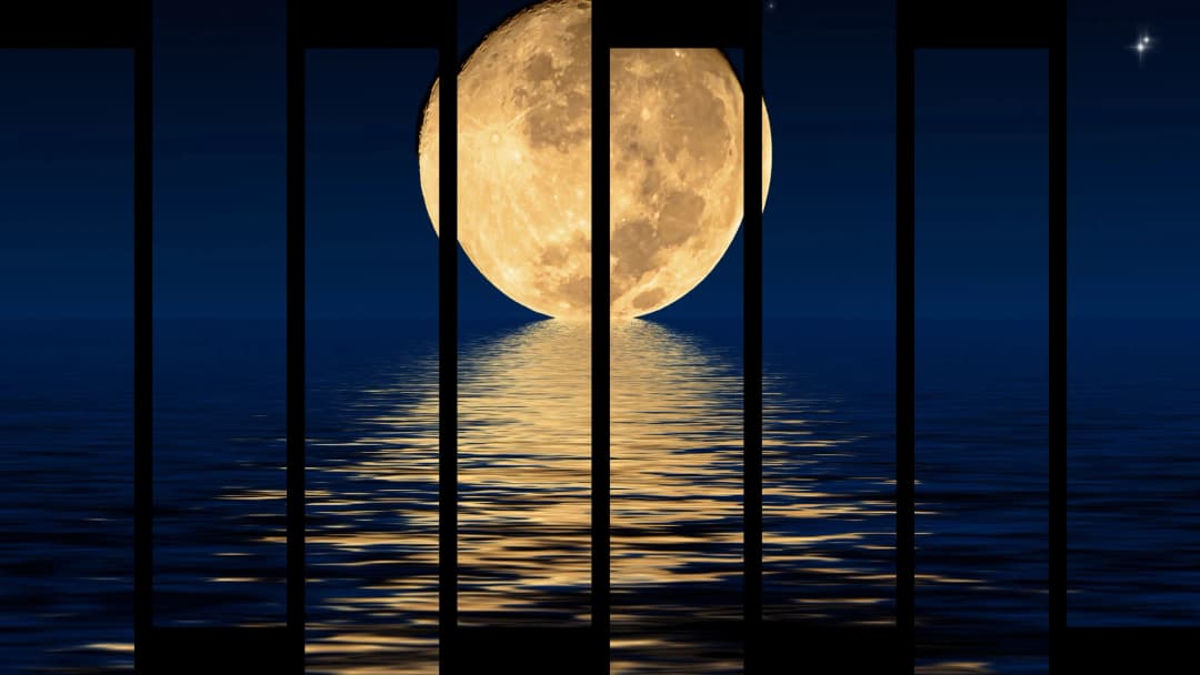 Full Moon Ocean Night – 8 Panels Up & Down