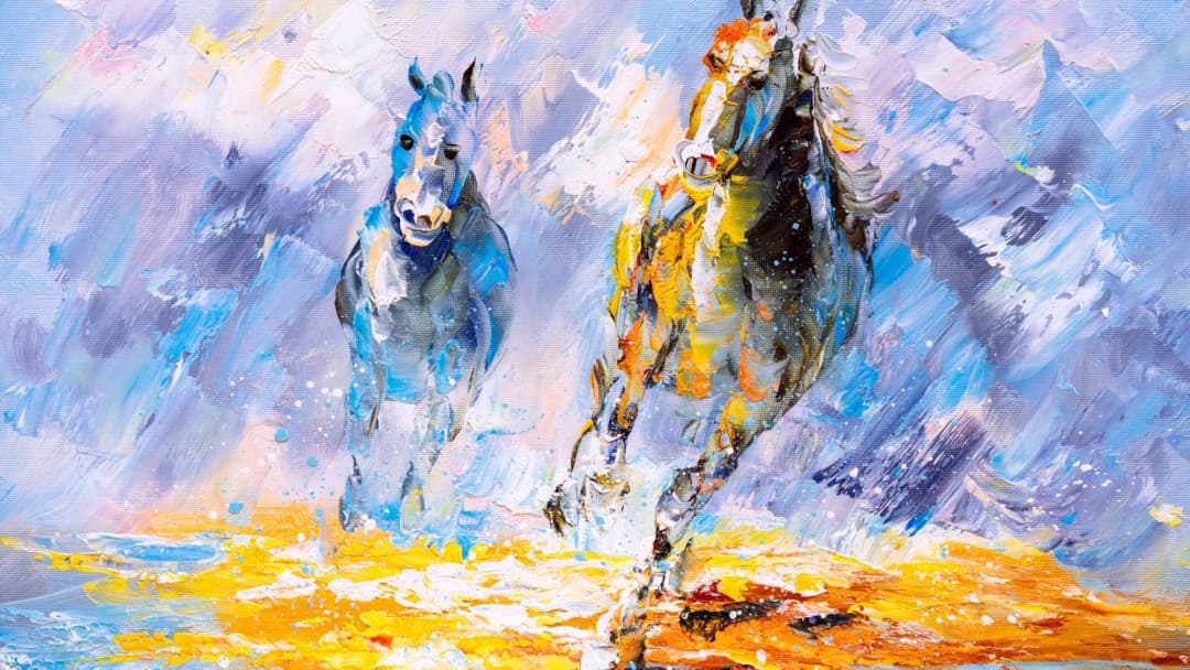 Galloping Horses Painting