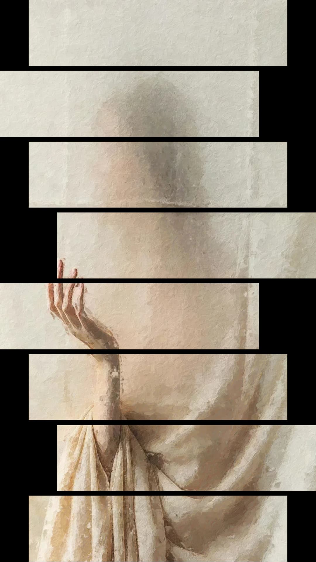 Ghostly Hand Curtain – 8 Panels Hierarchy