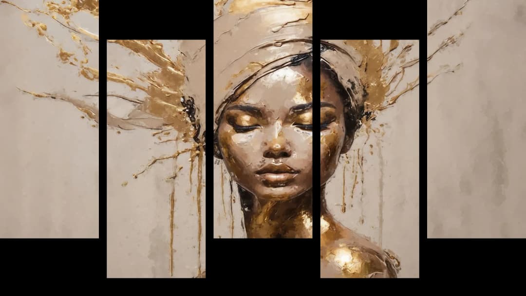 Gold Splash Meditation – 5 Panels Up & Down