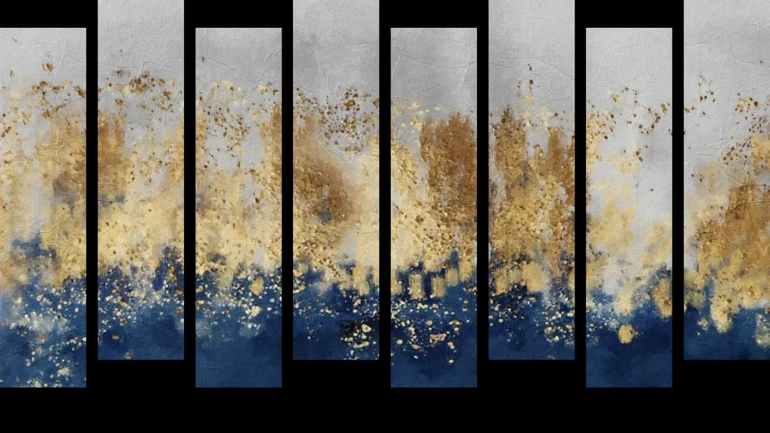 Golden Navy Skyline – 8 Panels Up & Down