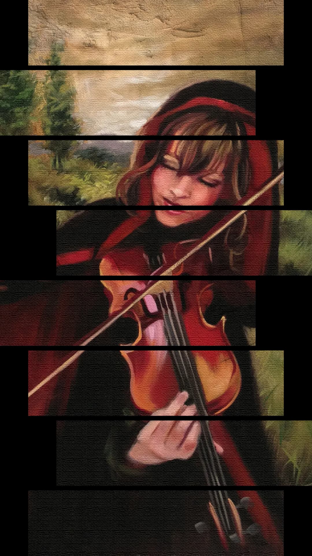 Hooded Violinist Forest – 8 Panels Hierarchy