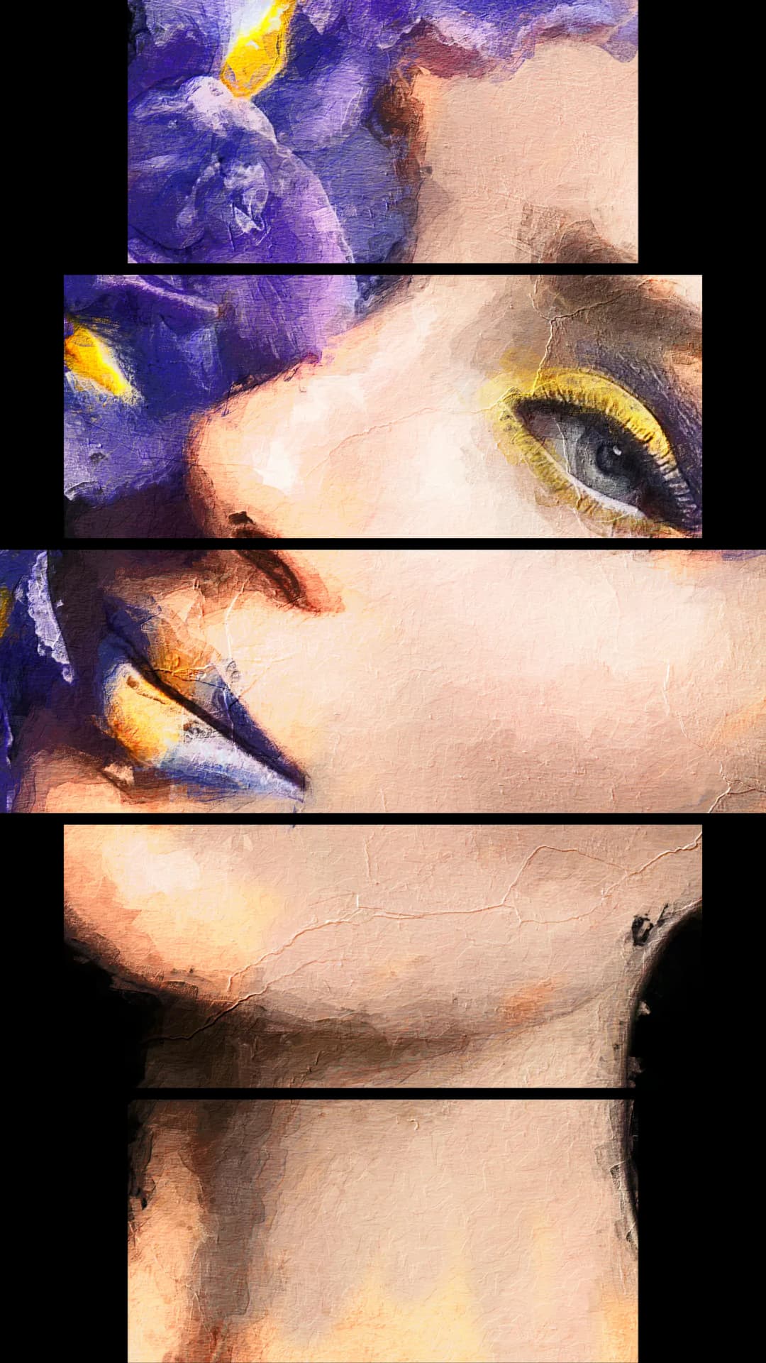 Iris Woman portrait – 5 Panels Hierarchy