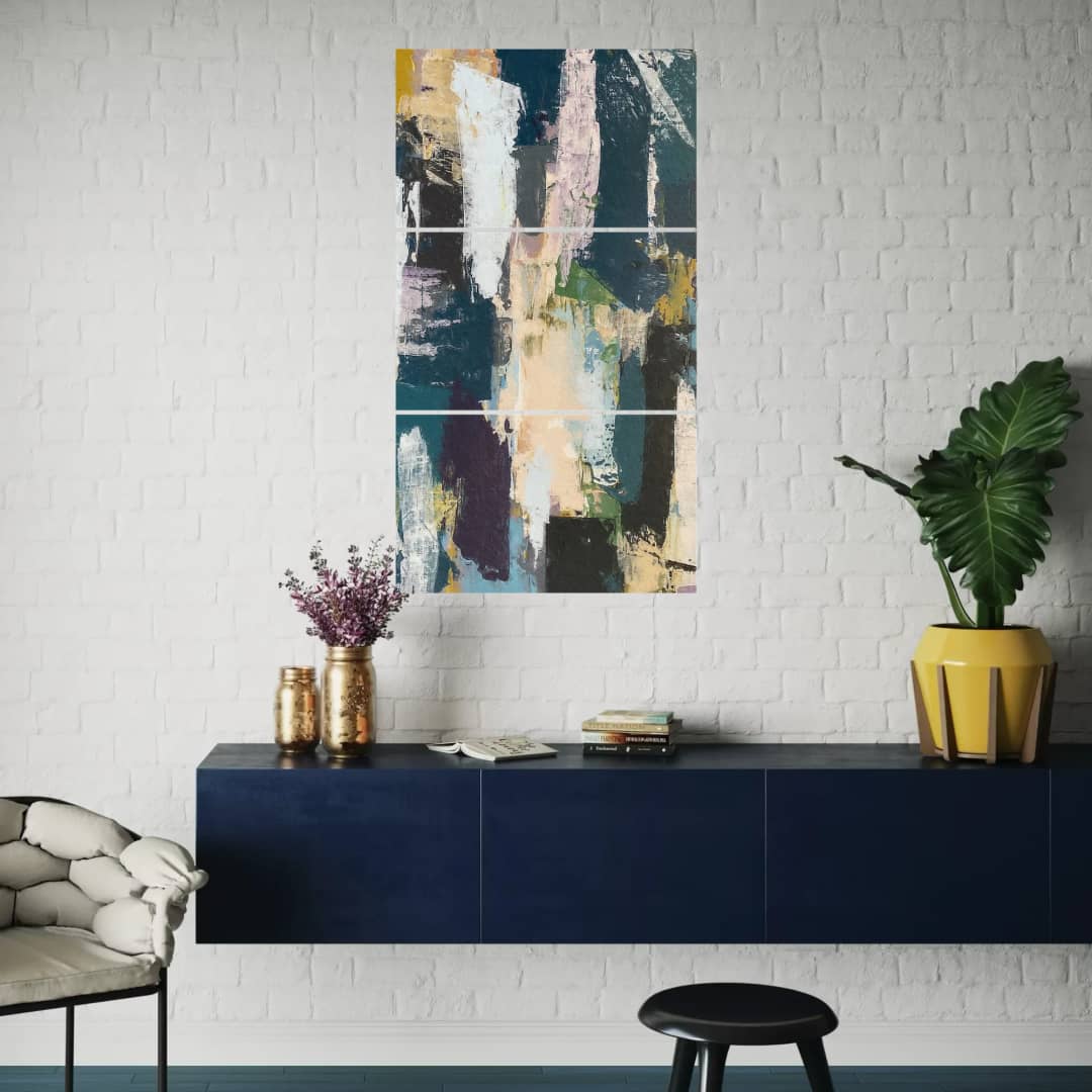 Layered Vertical Strokes – 3 Panels