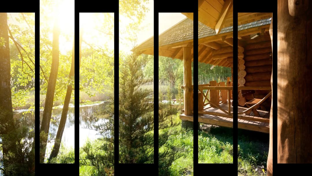 Log Cabin Forest Lake – 8 Panels Up & Down