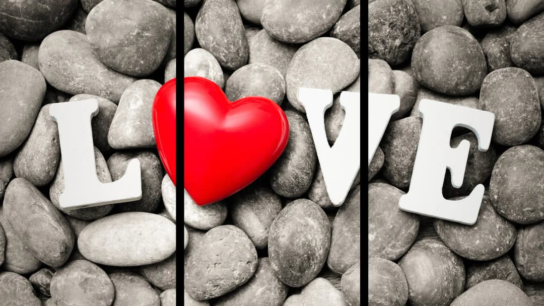 Love Heart Stones – 3 Panels