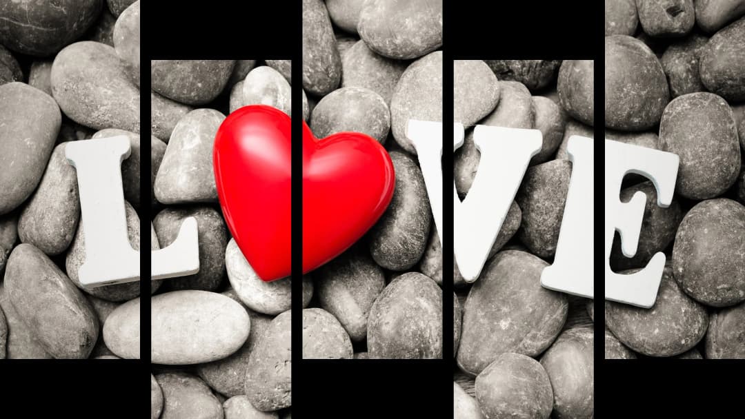 Love Heart Stones – 5 Panels Up & Down