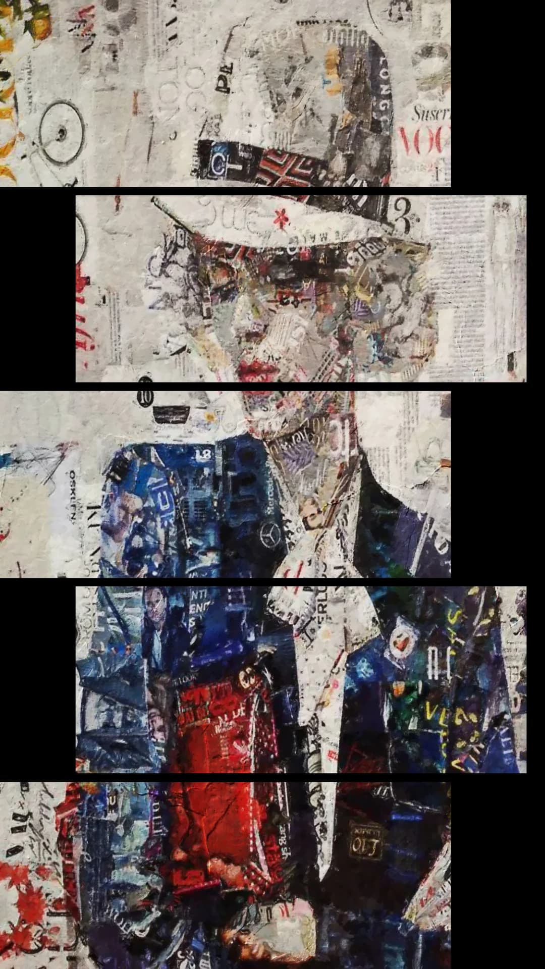 Magazine Collage Woman – 5 Panels Up & Down