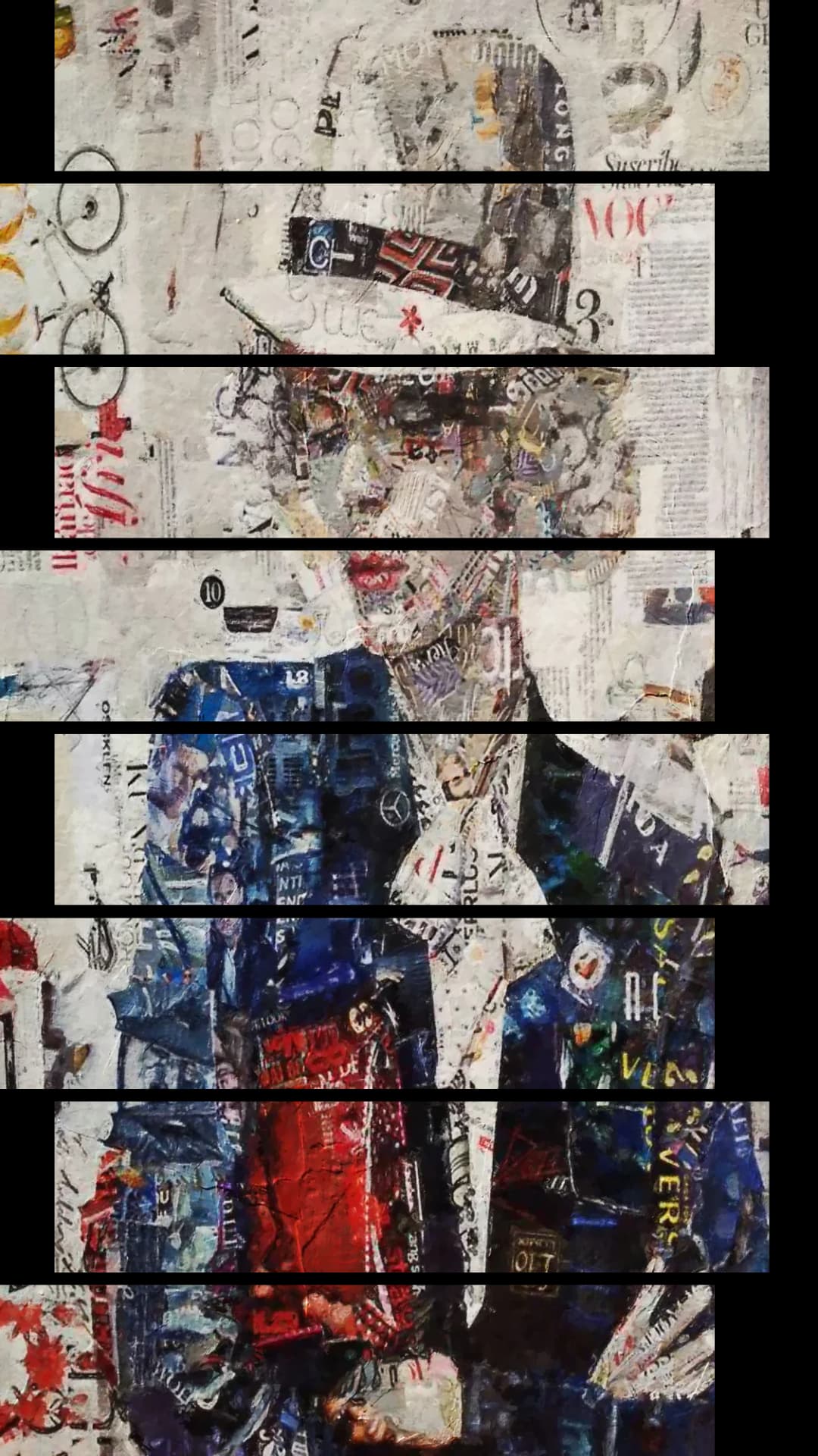 Magazine Collage Woman – 8 Panels Up & Down