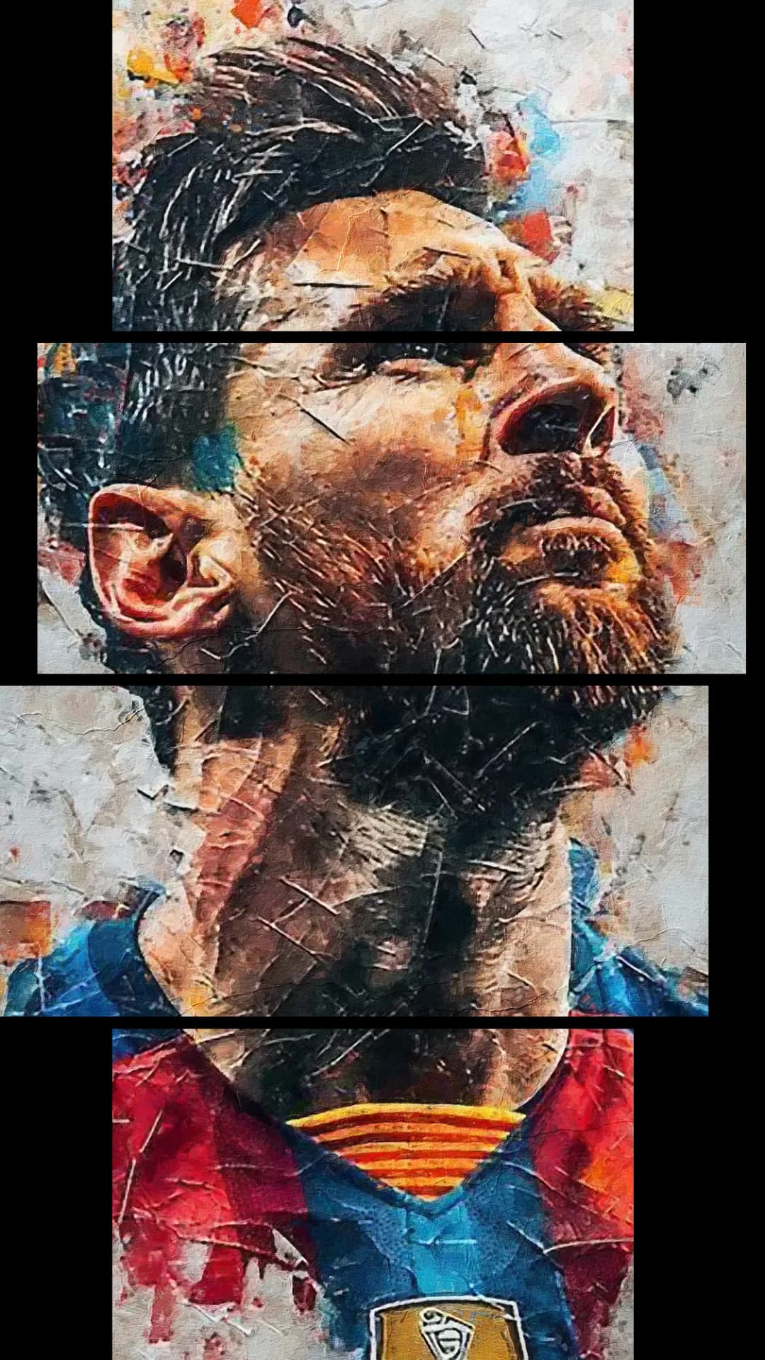 Messi Expressive Portrait – 4 Panels