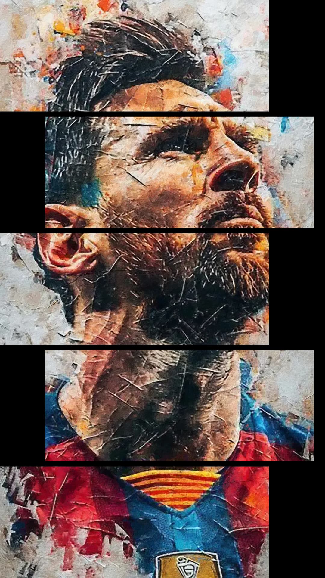 Messi Expressive Portrait – 5 Panels Up & Down