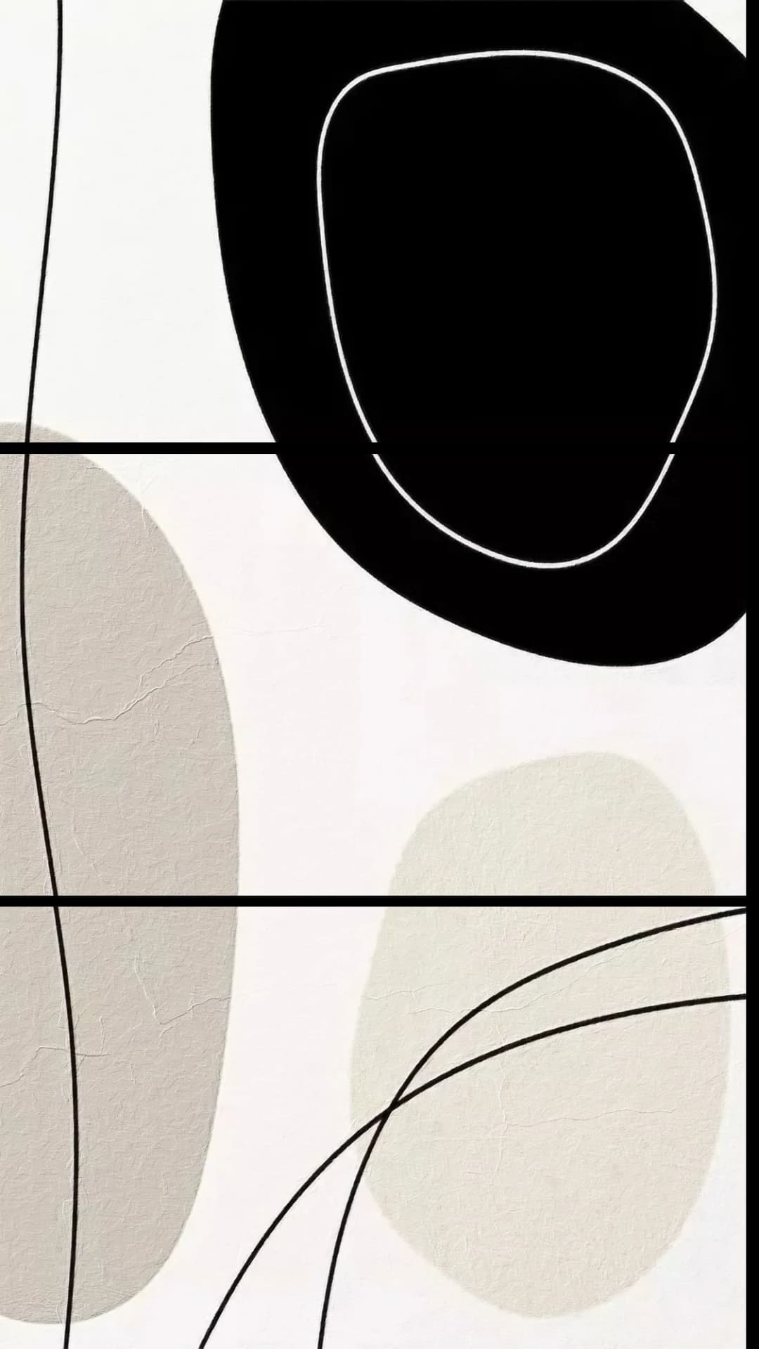 Monochrome Organic Shapes – 3 Panels