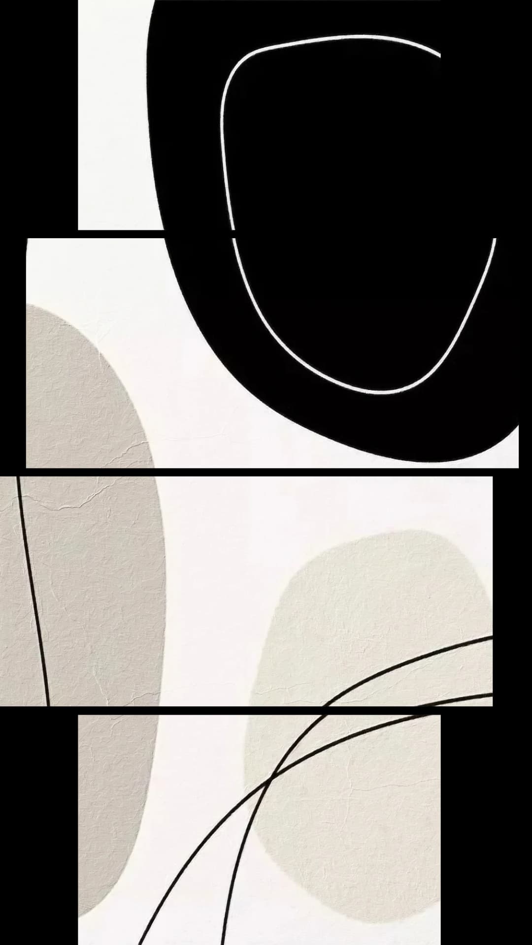Monochrome Organic Shapes – 4 Panels