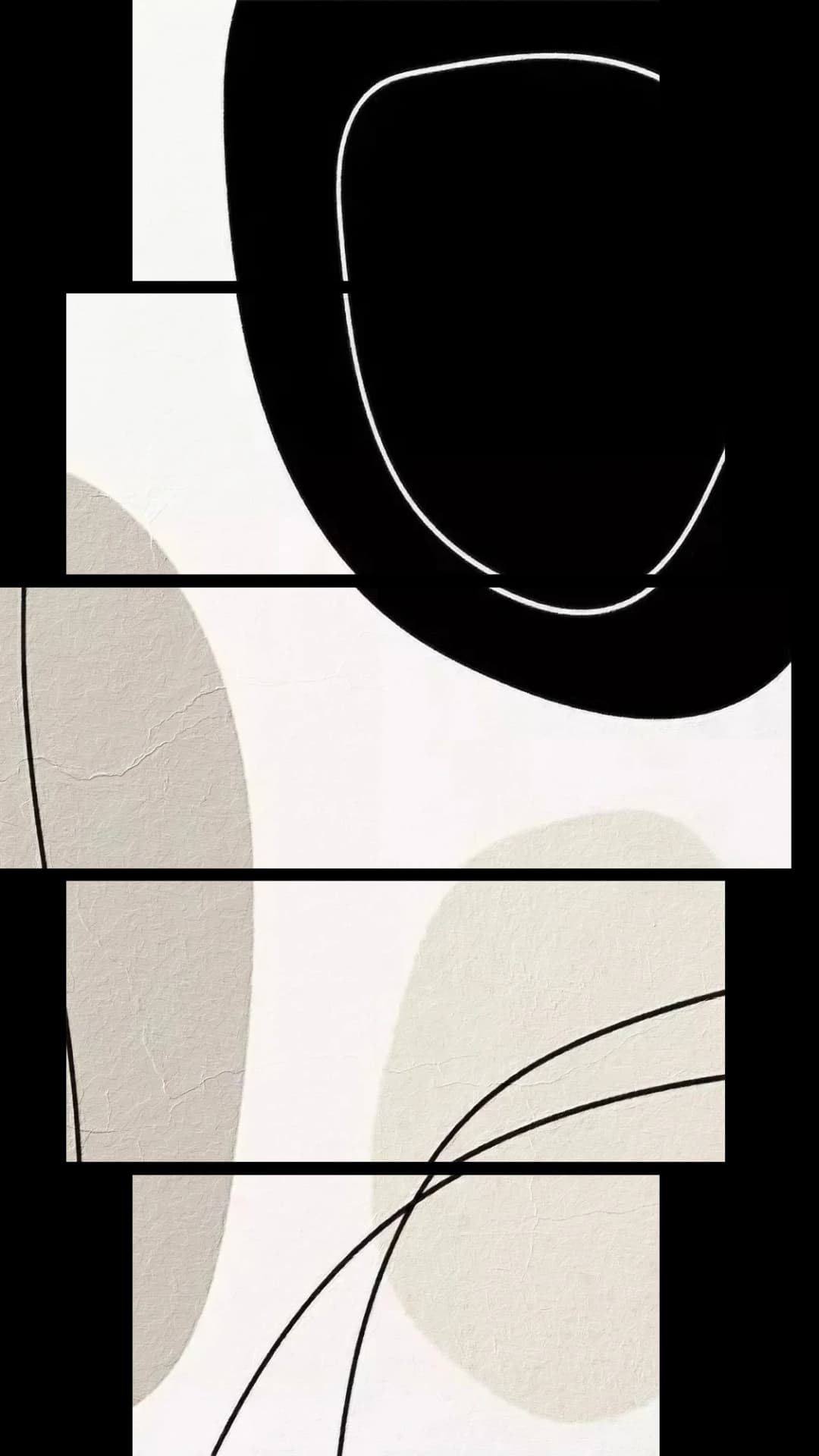Monochrome Organic Shapes – 5 Panels Hierarchy