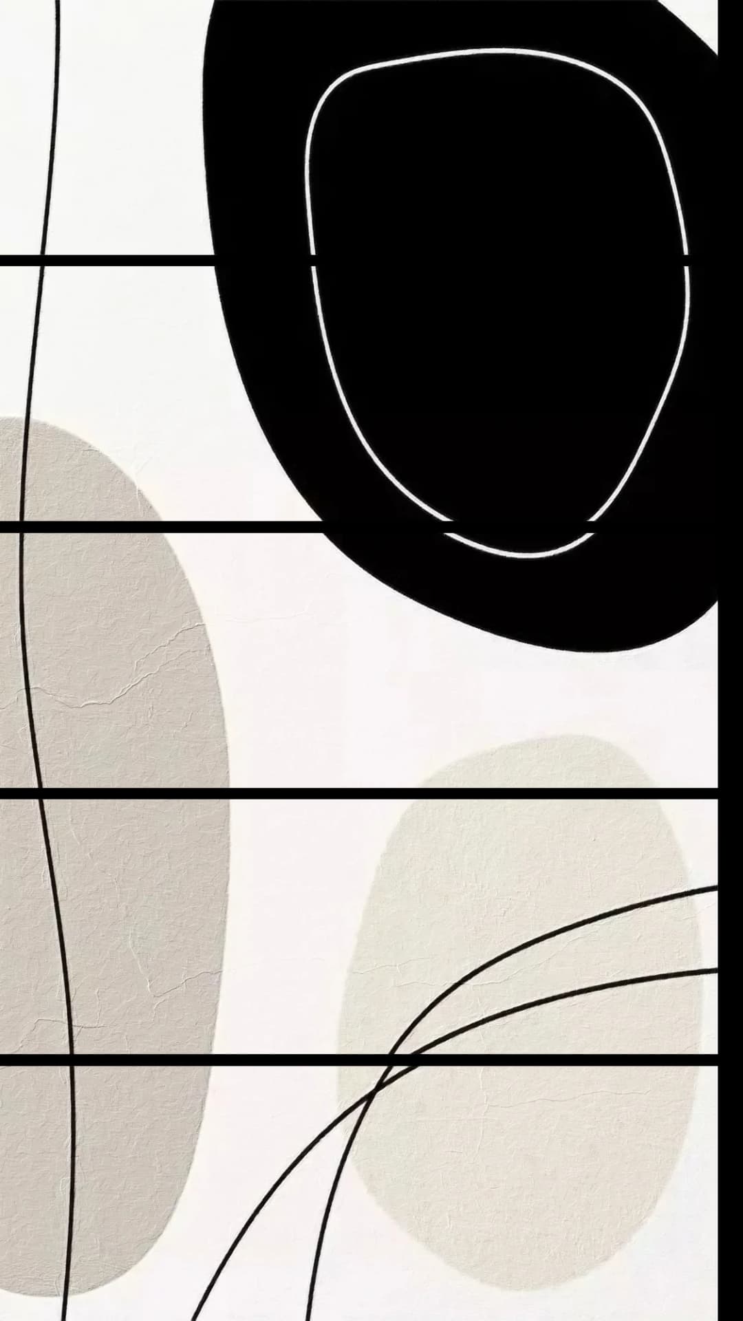 Monochrome Organic Shapes – 5 Panels Straight