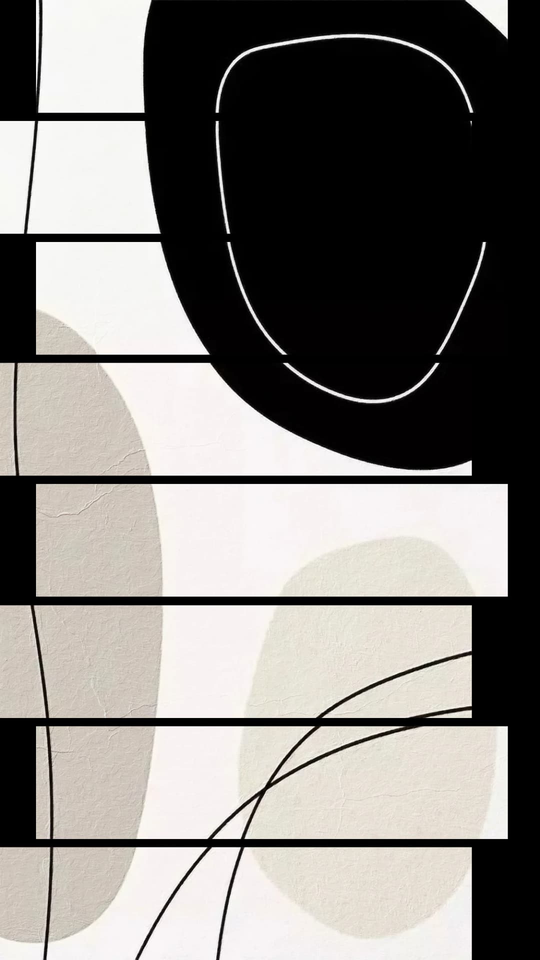 Monochrome Organic Shapes – 8 Panels Up & Down