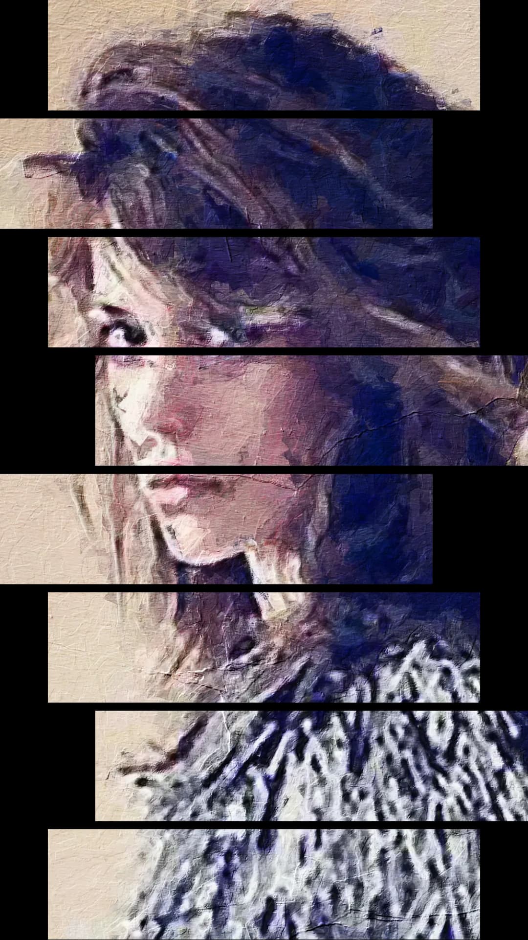 Moody Purple Portrait – 8 Panels Hierarchy
